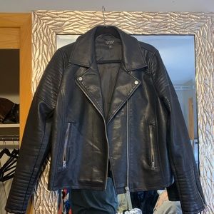 Top shop black faux leather jacket. Never worn